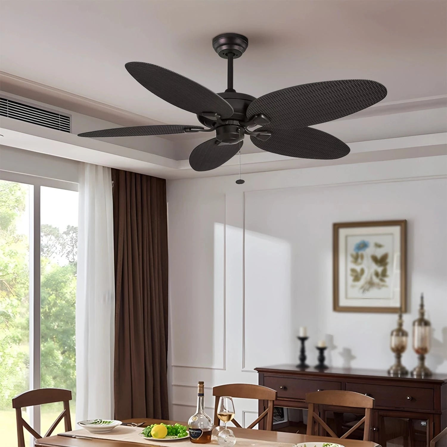 Nature's Swirl (52 Inches Span, Black) Ceiling Fan