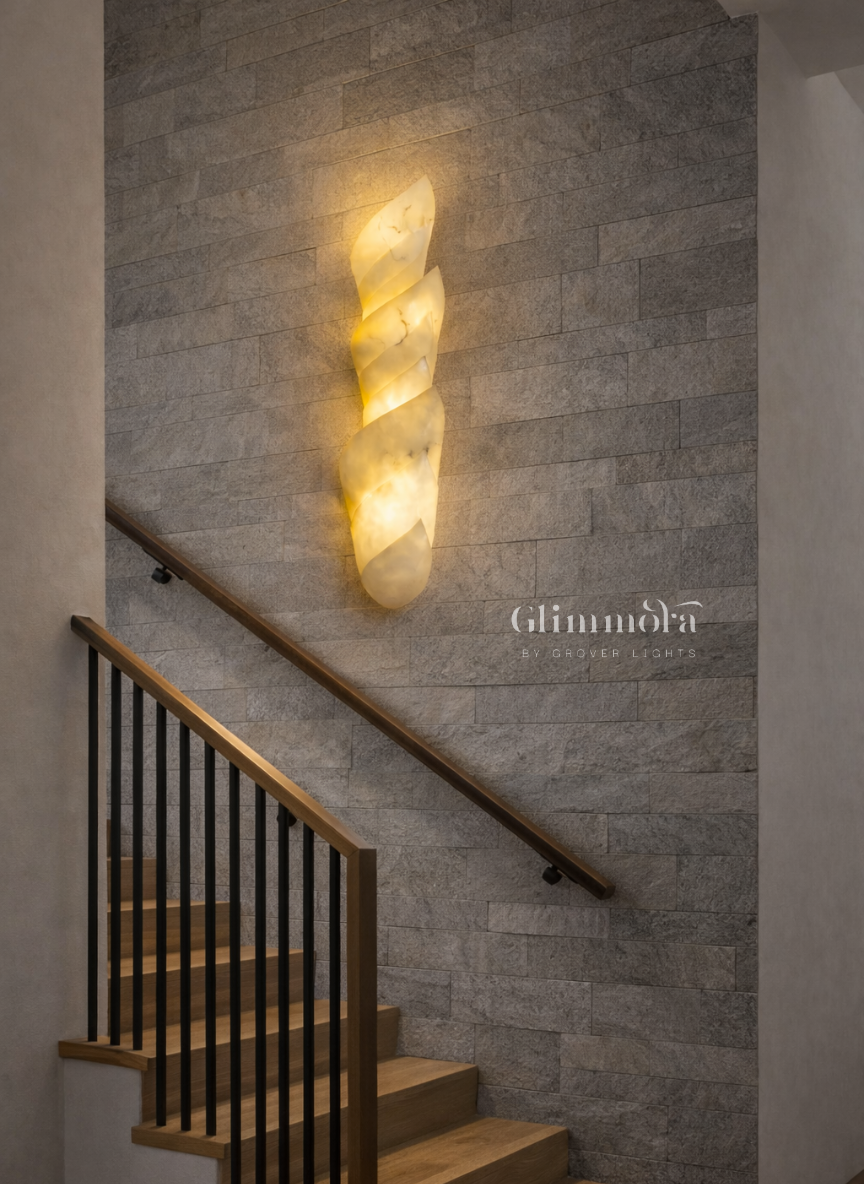 900mm Marble-Inspired Sculpted LED Wall Sconce
