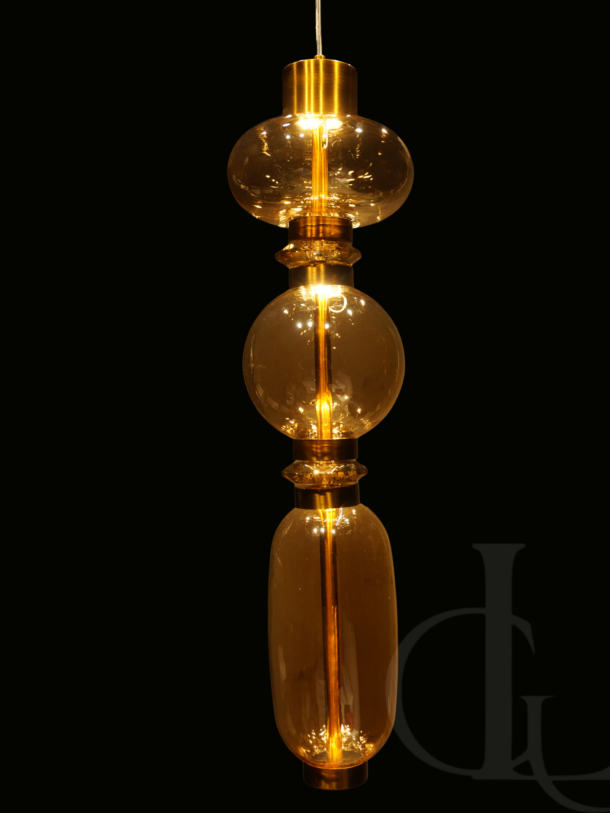 Amber Verse (Glass, Gold) Hanging Light