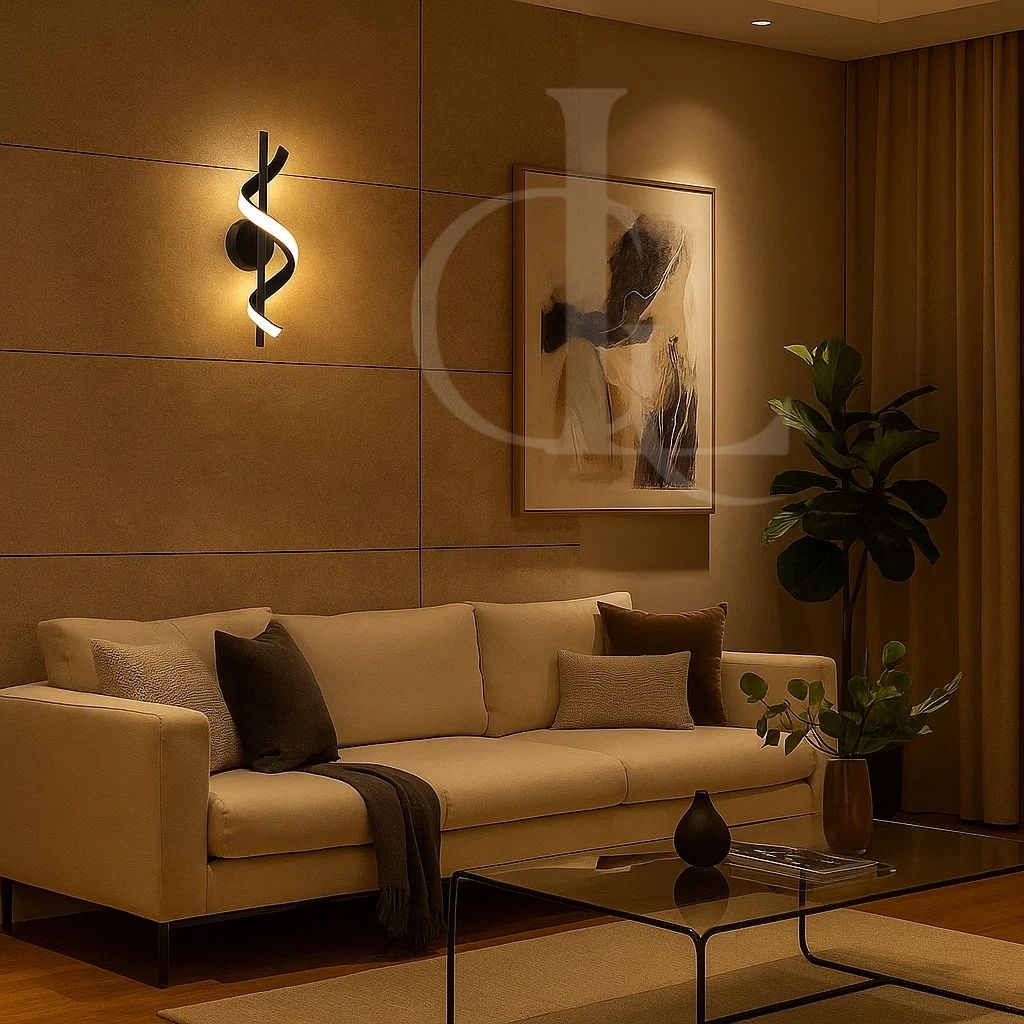 Spiral Black LED Wall Light