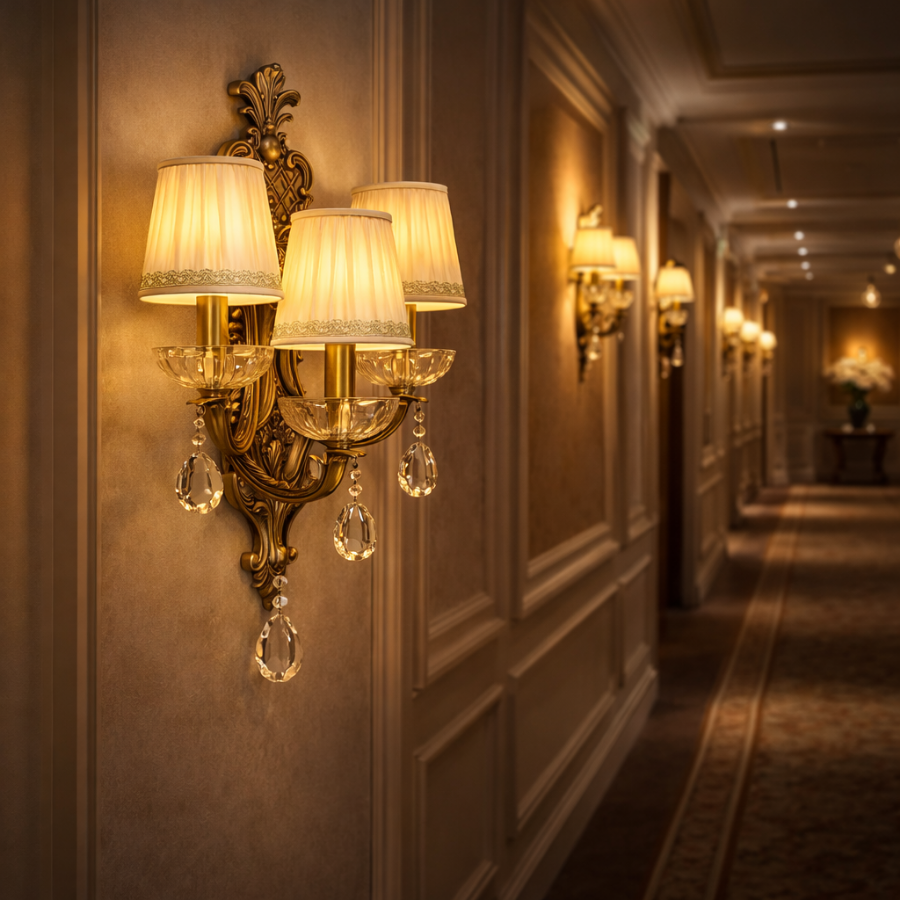 Antique Gold Crystal Wall Sconce