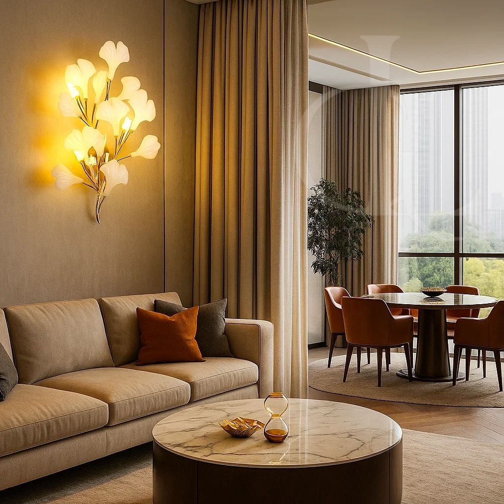 Glazed Kew Tree Leaf Wall Light