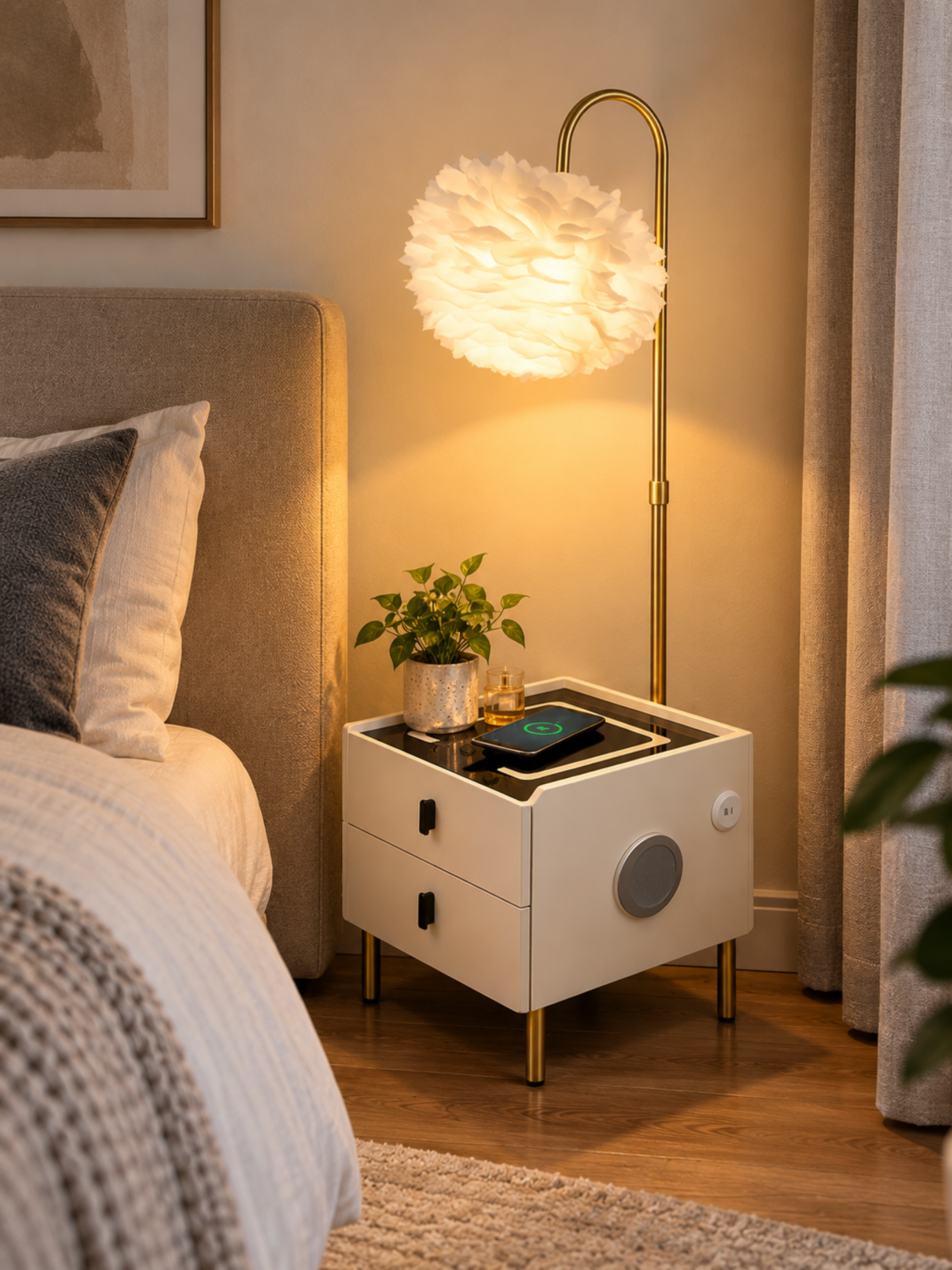 Lumora – Bedside Lamp with Phone Charging