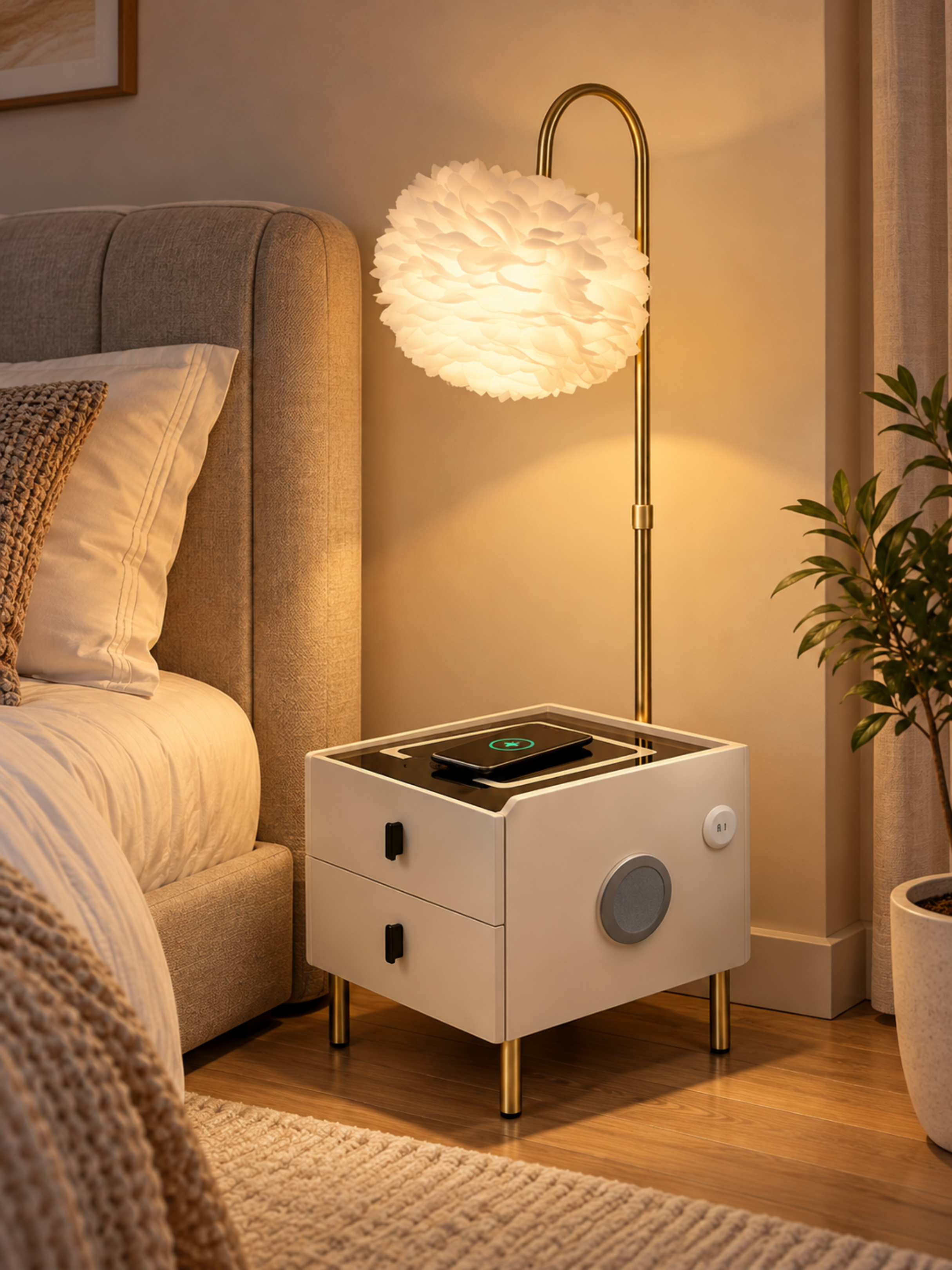 Lumora – Bedside Lamp with Phone Charging