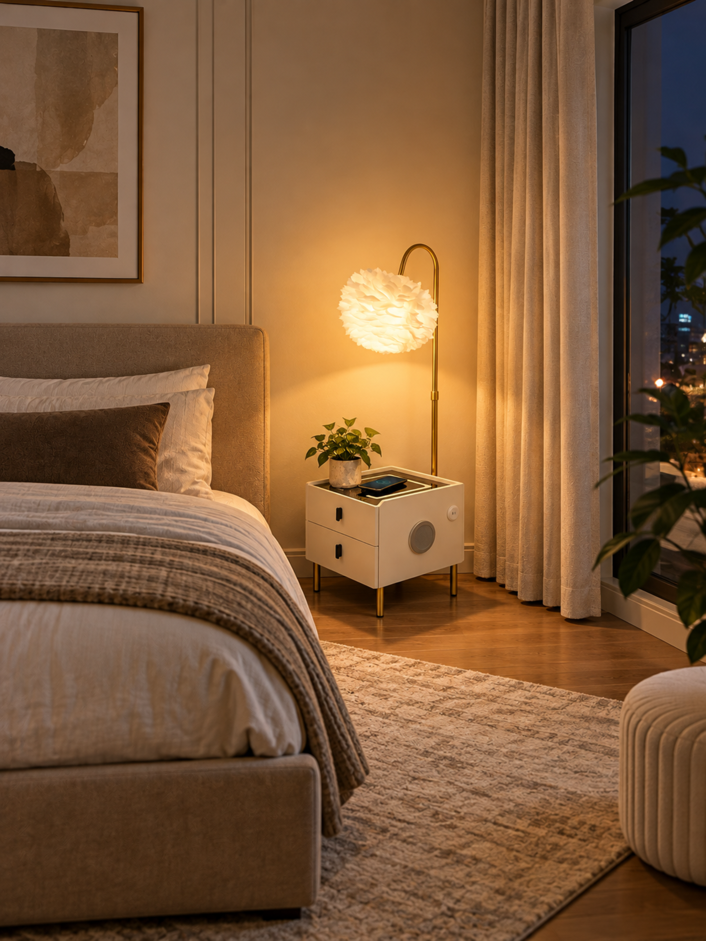 Lumora – Bedside Lamp with Phone Charging