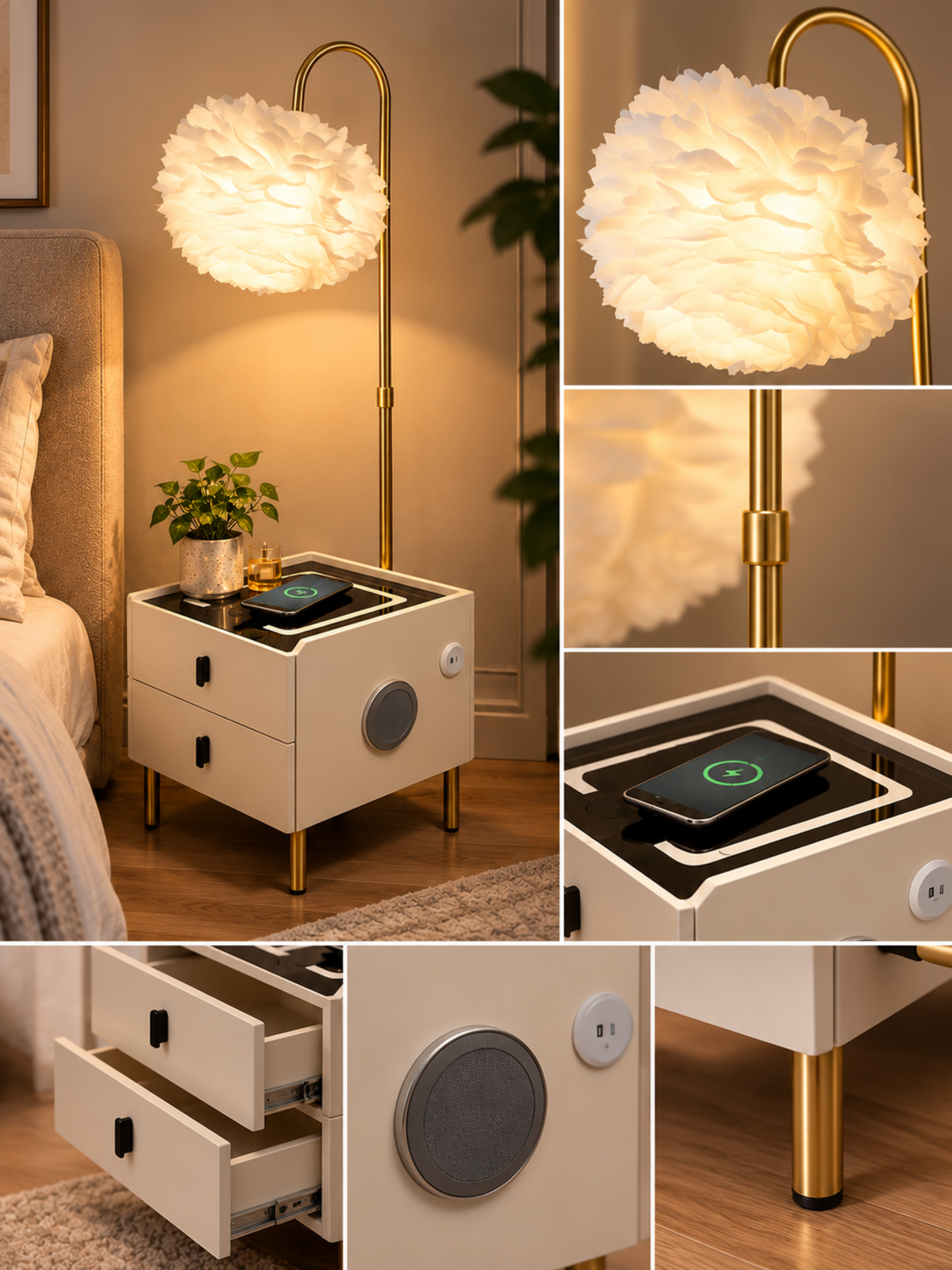 Lumora – Bedside Lamp with Phone Charging