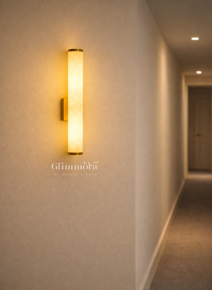 Contemporary Gold-Finish LED Wall Light for Premium Interiors