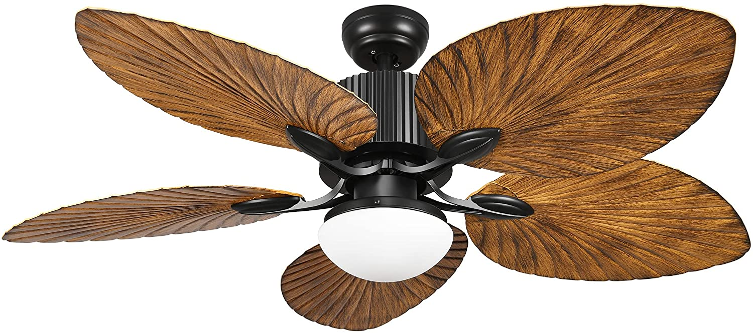 Tropical Ceiling Fan With Led Light And Remote Control