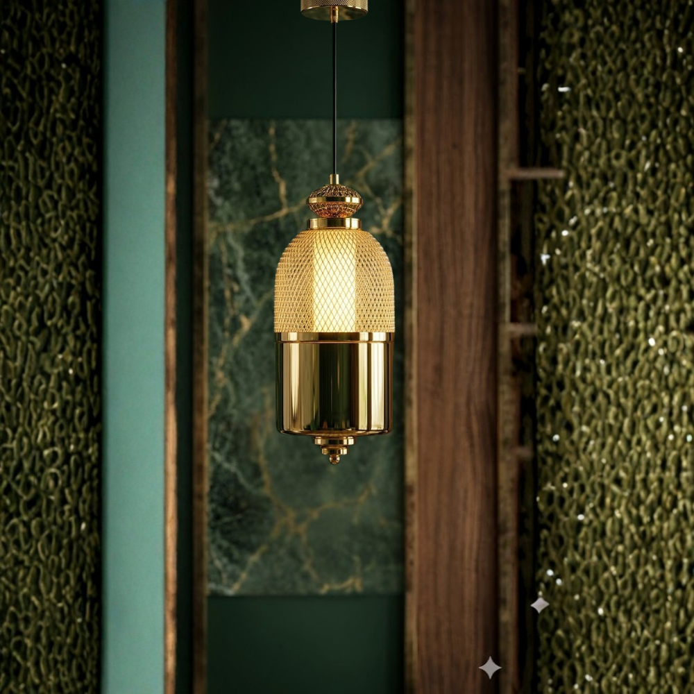 Luxury Gold Textured Glass Pendant Light