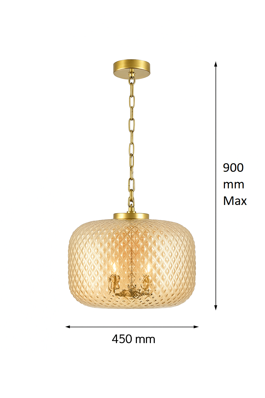 Brillara (Amber,Glass) Hanging Light