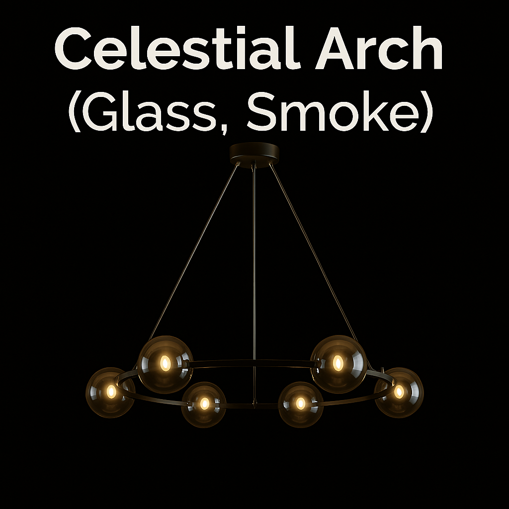 Celestial Arch (Glass, Smoke) Chandelier