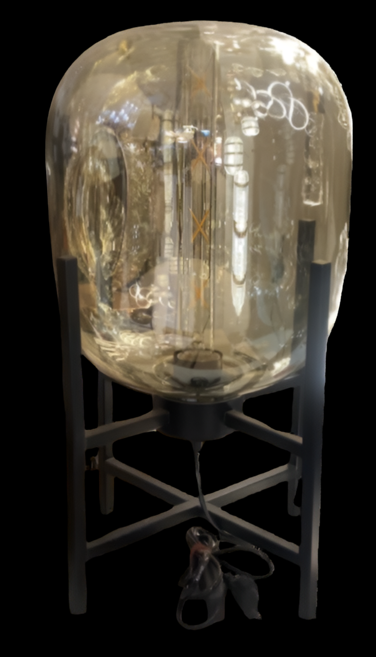 Crystal Aura: Glass Table Lamp (Black)