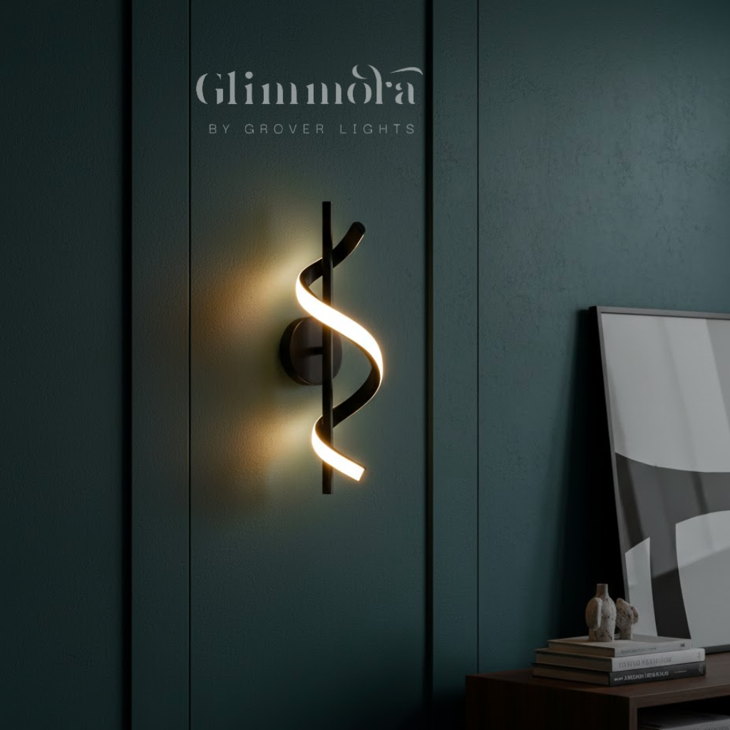 Spiral Black LED Wall Light