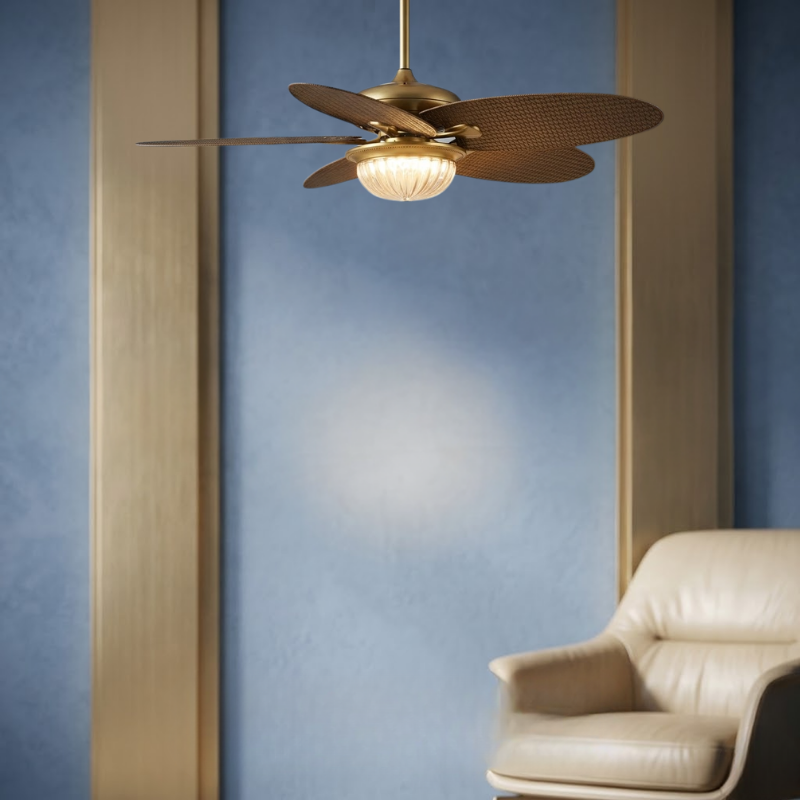 Tropical Palm Leaf LED Ceiling Fan with Remote