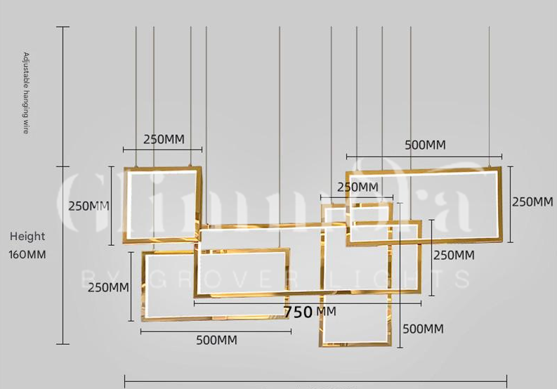 (Stainless Steel) Golden Mirage Led Chandelier