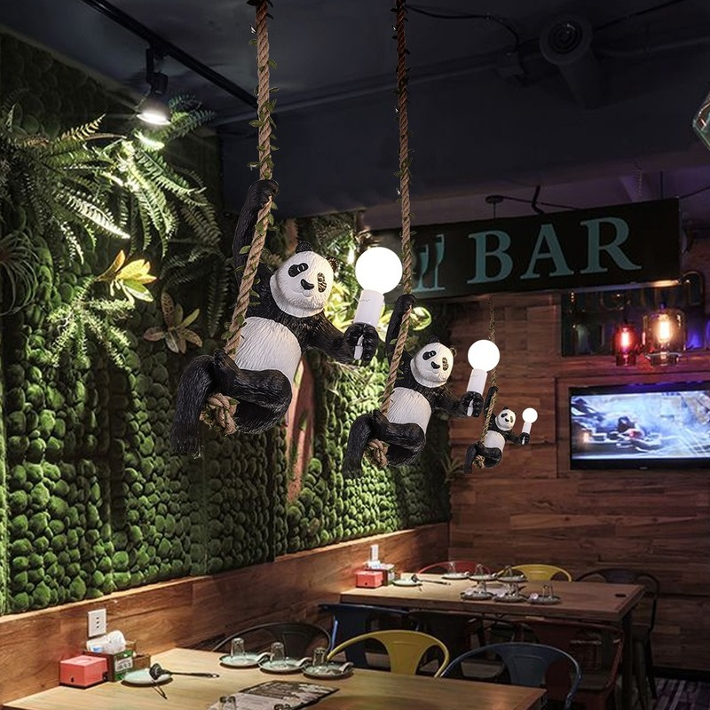 Vintage Resin Panda Light