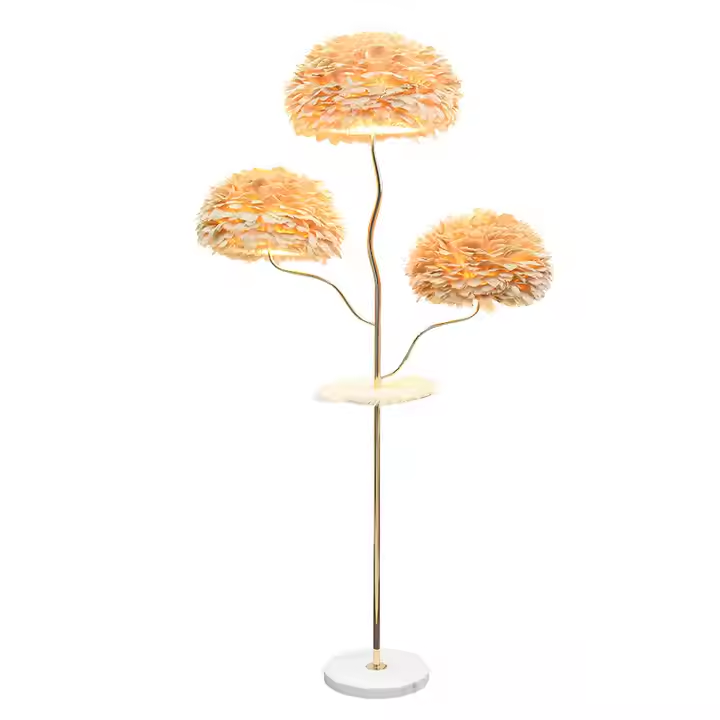 Modern Simple Feather Floor Light for Bedroom
