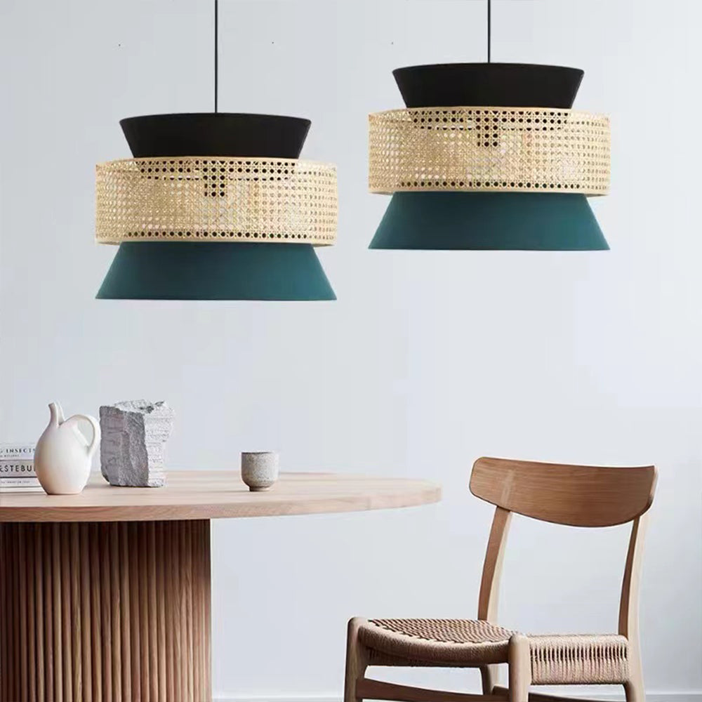Fabric Rattan Bamboo Pendant Light