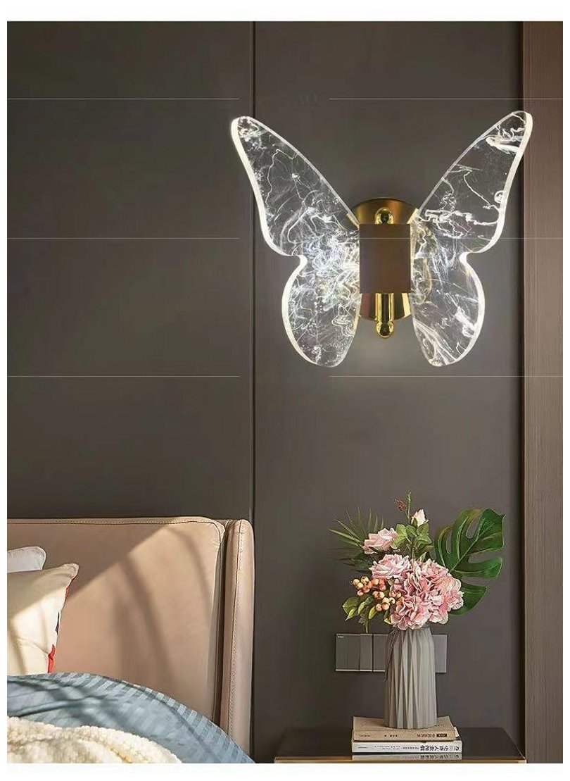 Aluminum Body Butterfly LED Wall Lamp for Bedroom Hotel Bedside Hallway Decor Living Room Lighting