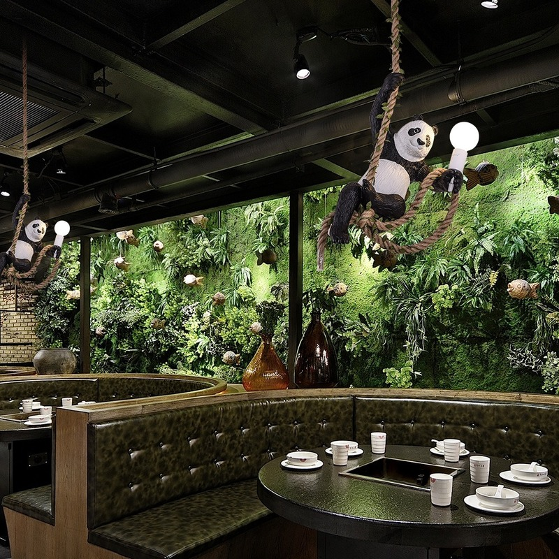 Vintage Resin Panda Light