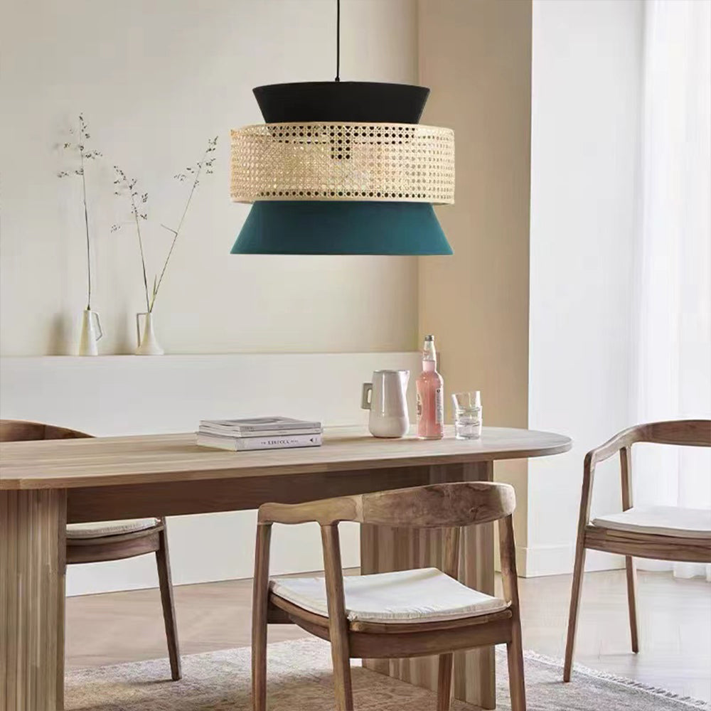 Fabric Rattan Bamboo Pendant Light