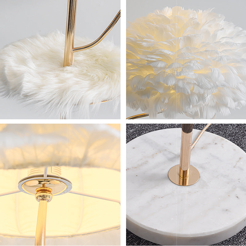 Modern Simple Feather Floor Light for Bedroom