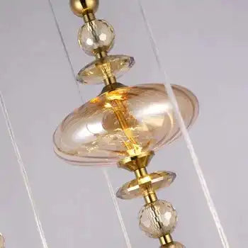 Qissah-e-Noor (Gold–Chrome) Chandelier Hanging Light