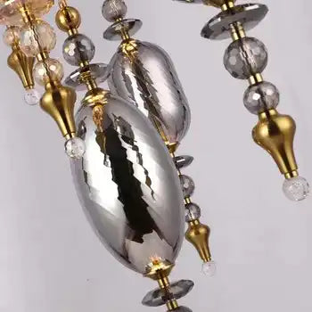 Qissah-e-Noor (Gold–Chrome) Chandelier Hanging Light