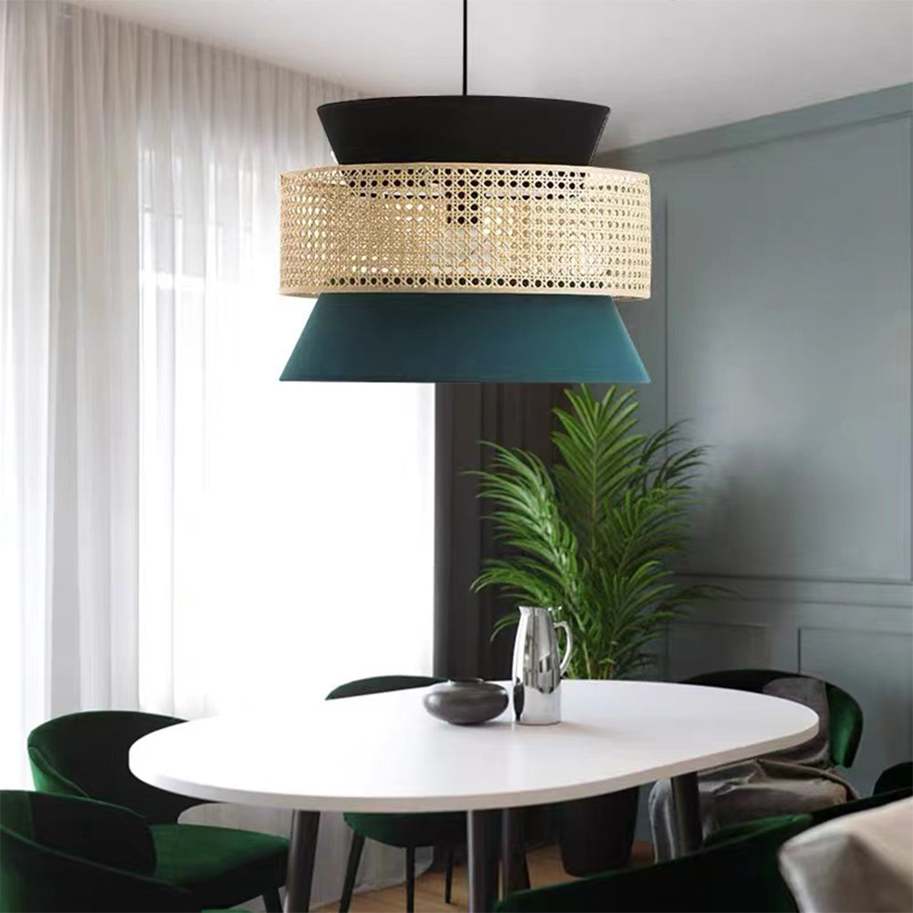 Fabric Rattan Bamboo Pendant Light