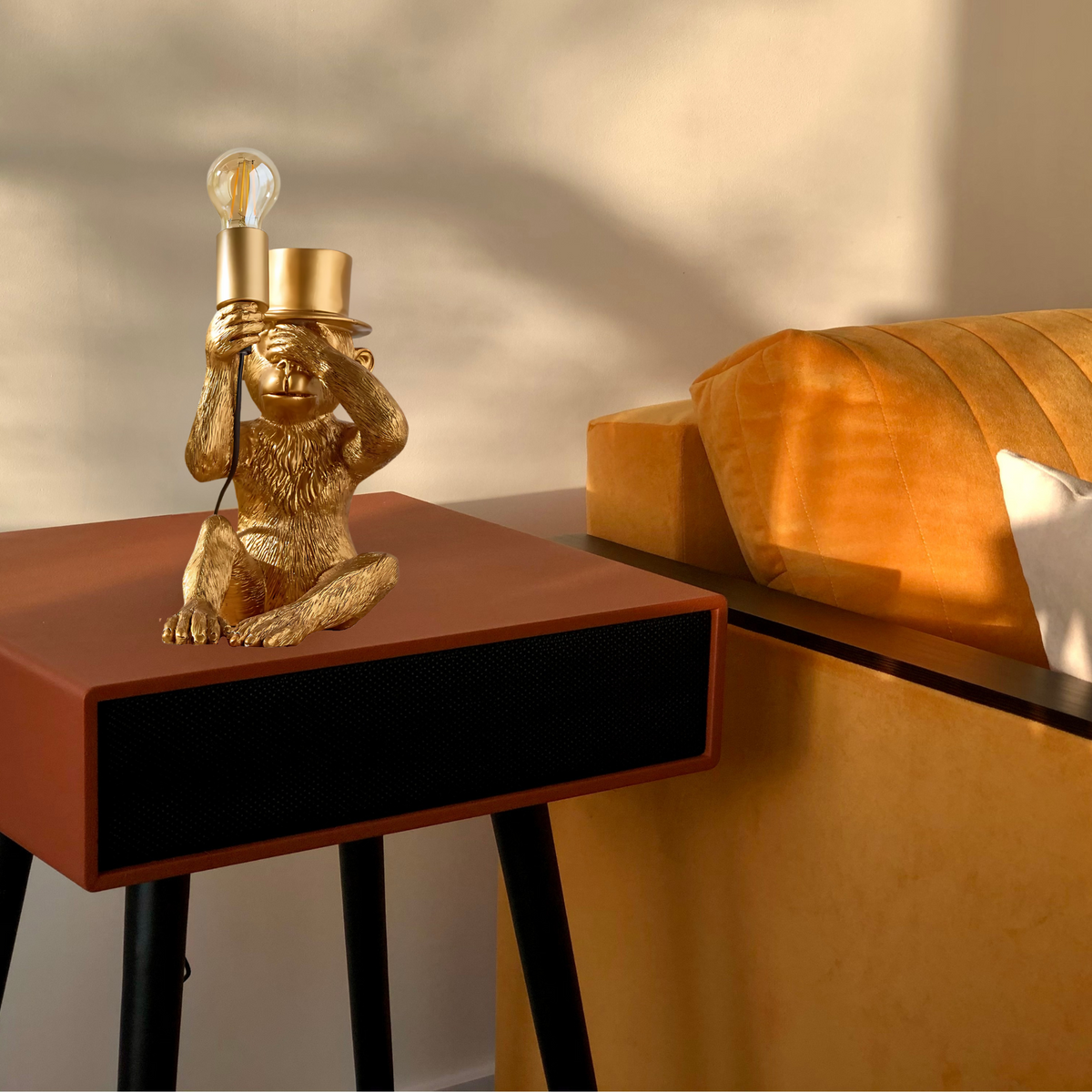Luxury Golden Monkey Table Lamp
