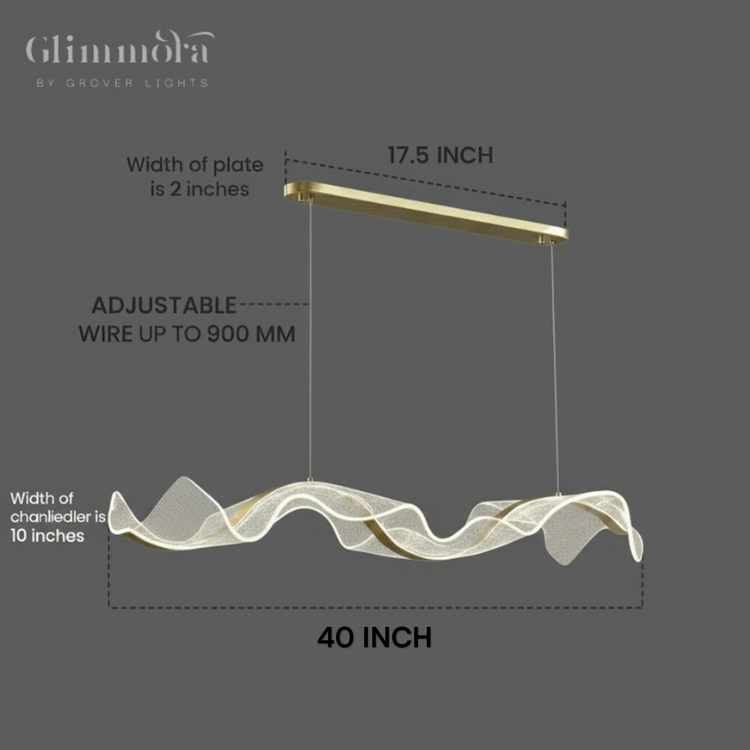 Tale of Tides (Gold,48 Inches) Chandelier