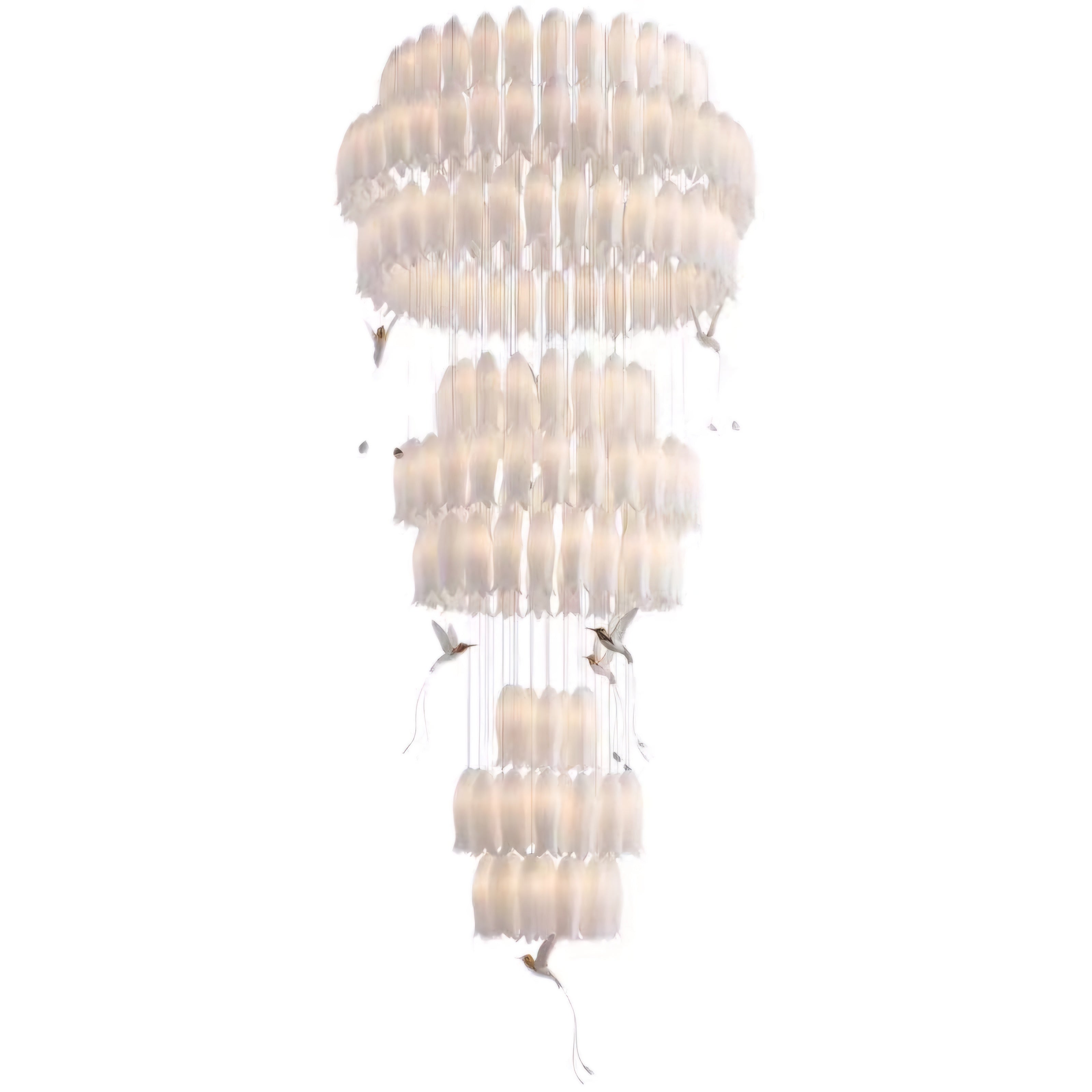 Petal Pirouette 'n' Tulip Falls Chandelier Vertical Style