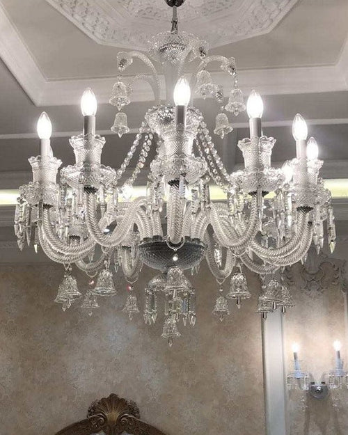 Imperial Crystal Glass Flame Chandelier - 8 Light