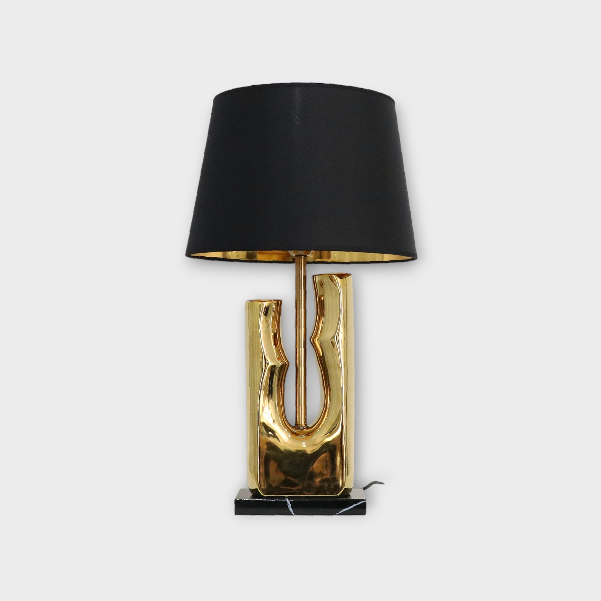 Curves of Gold: Sculpture Table Lamp