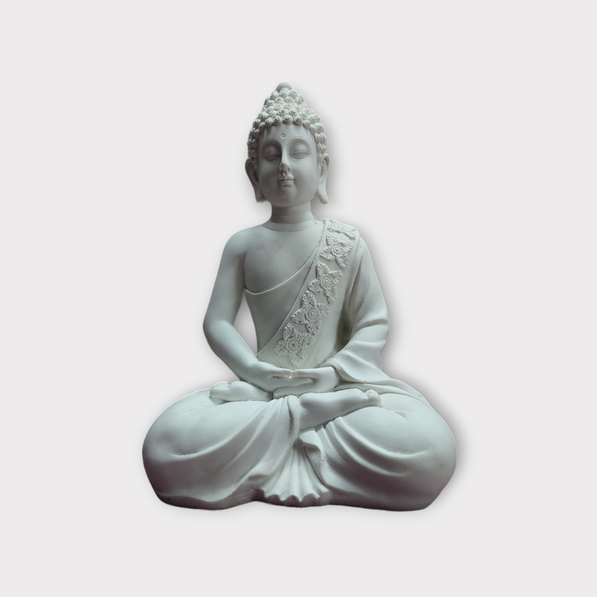 Meditation Buddha White Sculpture