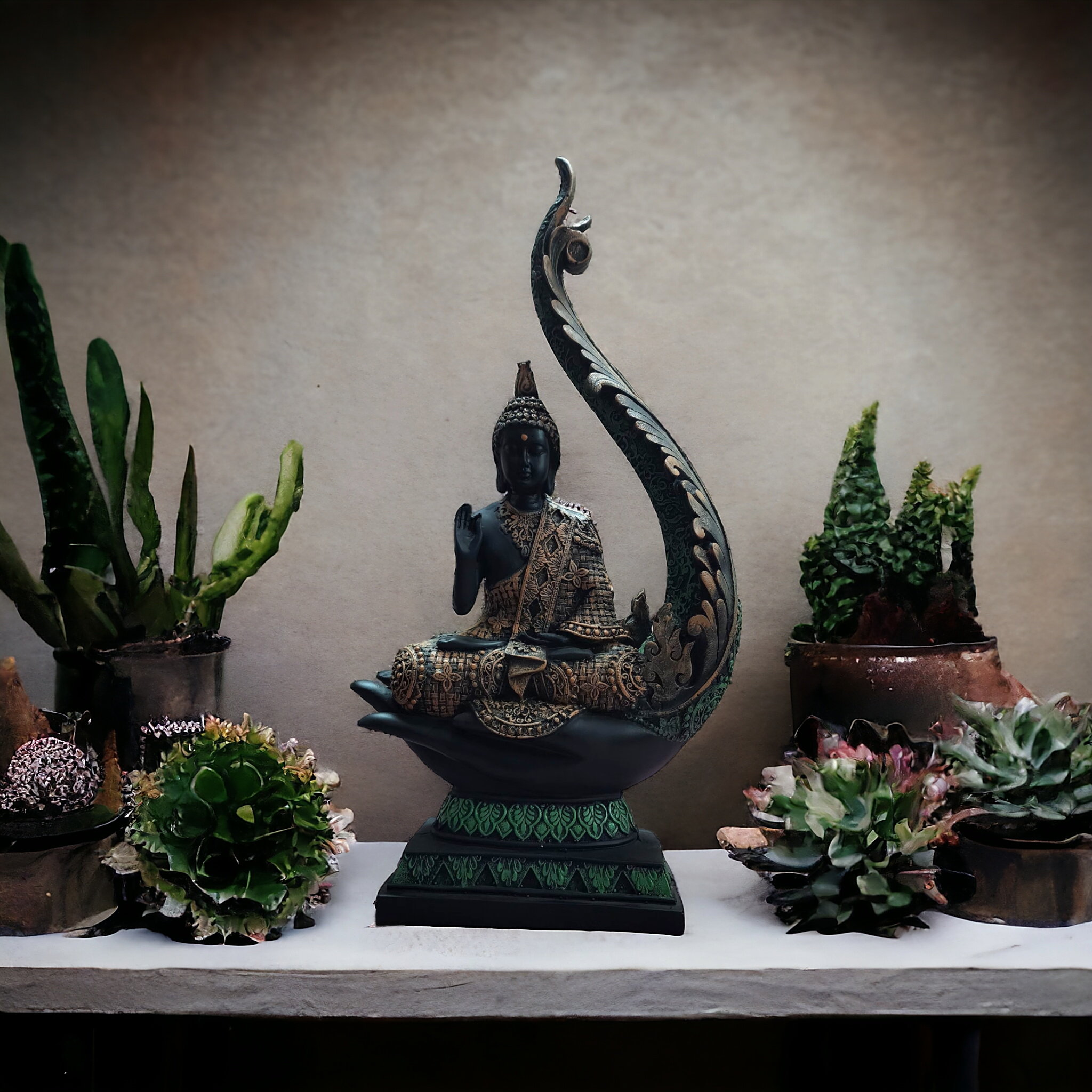 Divine Guardian: Ancient Buddha Sculpture