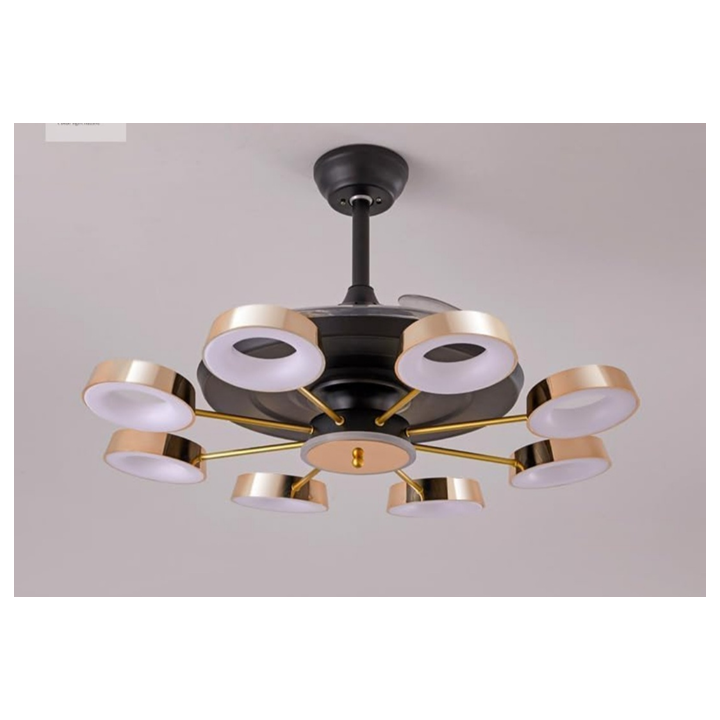 Golden Halo Ceiling Fan Chandelier