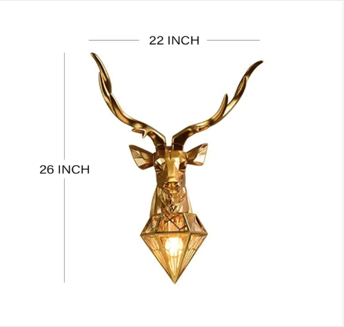 Dominant Stag Wall Light/Sconce Fixture