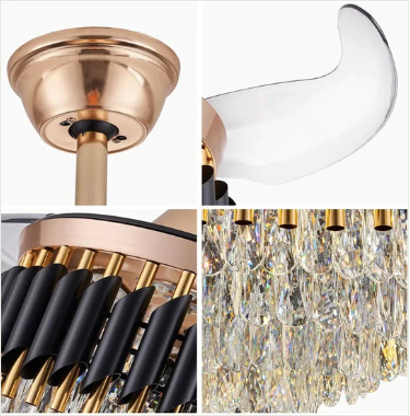 Black Titan Chandelier Ceiling Fan With Remote Control