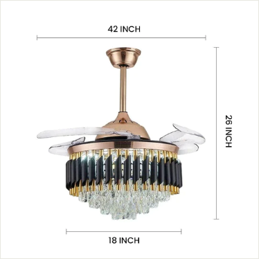 Black Titan Chandelier Ceiling Fan With Remote Control