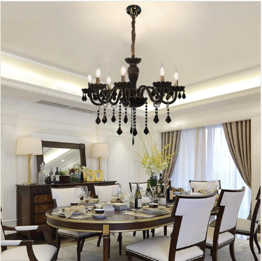Brilliant Heart in Black: Diamond Crystal Chandelier