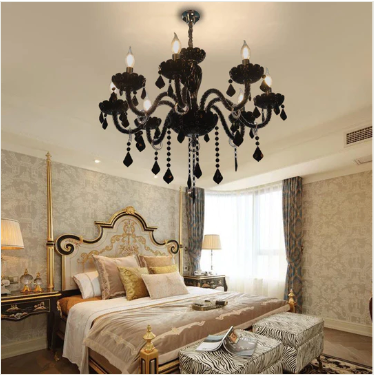 Brilliant Heart in Black: Diamond Crystal Chandelier