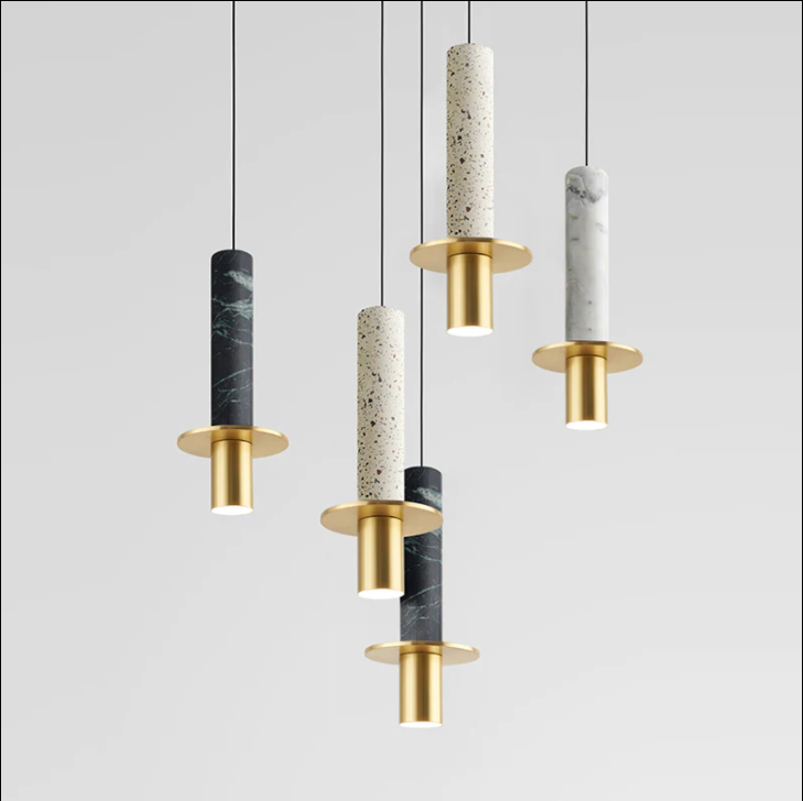 Terrazo Marble And Gold Pendant Lights