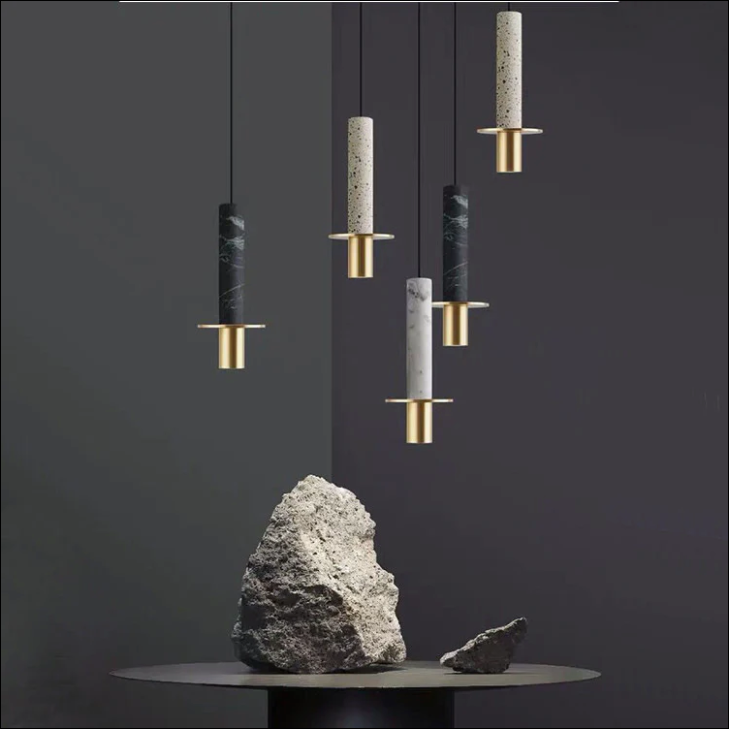 Terrazo Marble And Gold Pendant Lights