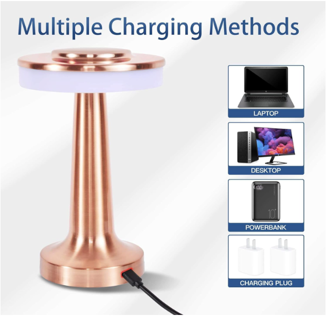 Cordless Lamp,Wireless LED Desk Lamp Touch Sensor Table Lamp Reading Lamp for Indoor Outdoor