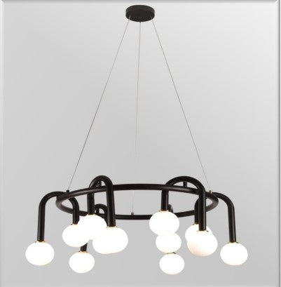 Everlast Charm (Black, 12 Glass Bulbs) Center Fixture