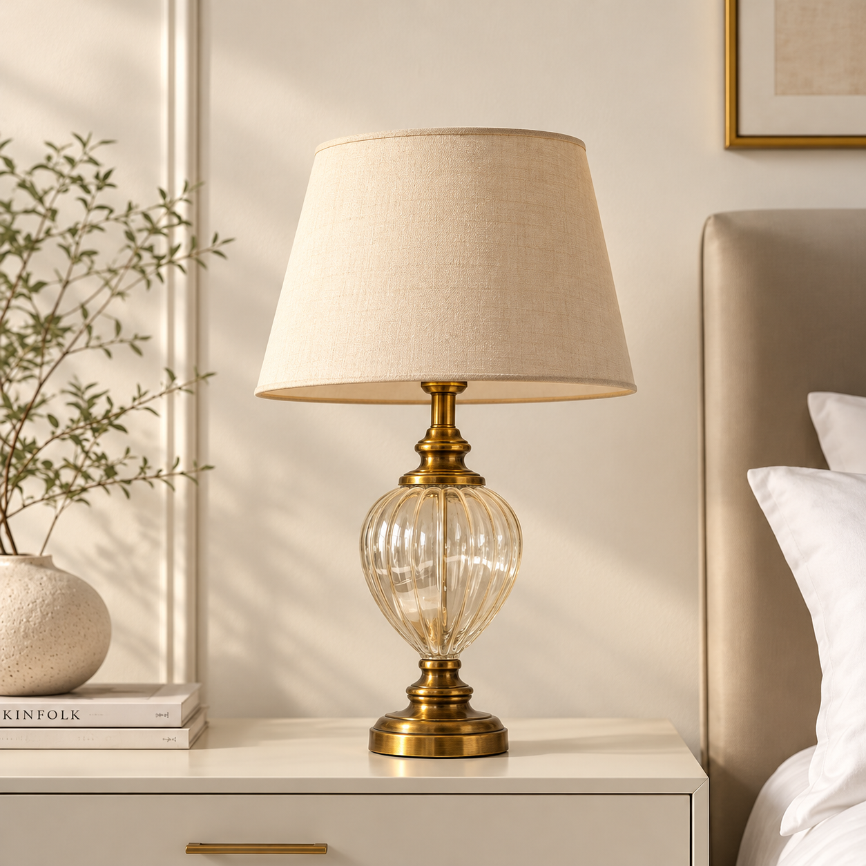 The Aurelia Brass & Glass Table Lamp