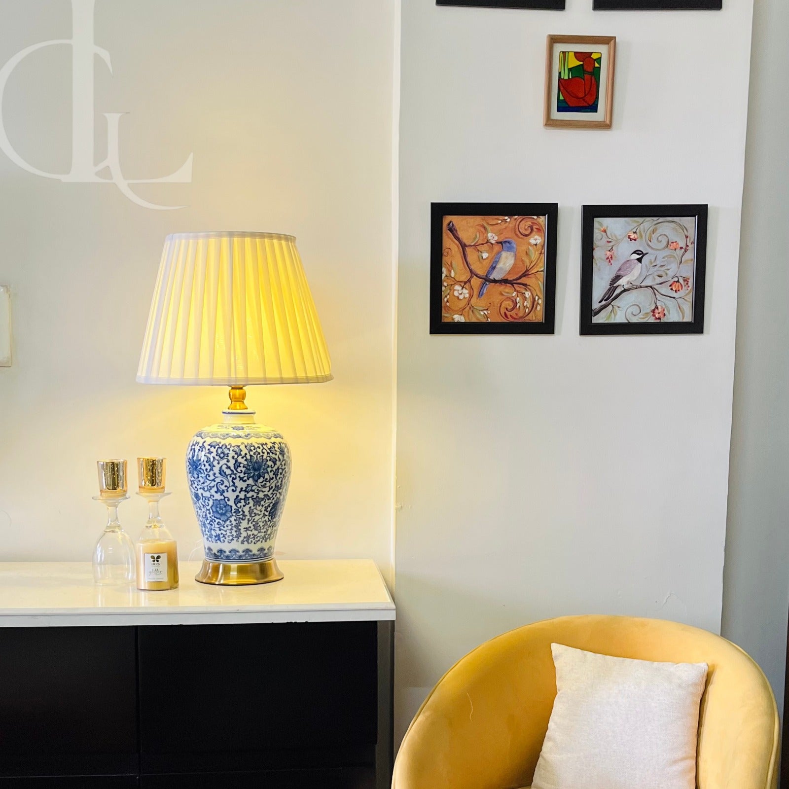 Blue and White Ceramic Table Lamp