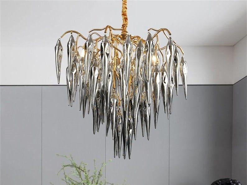Snowflake Glacial Smoky Chandelier