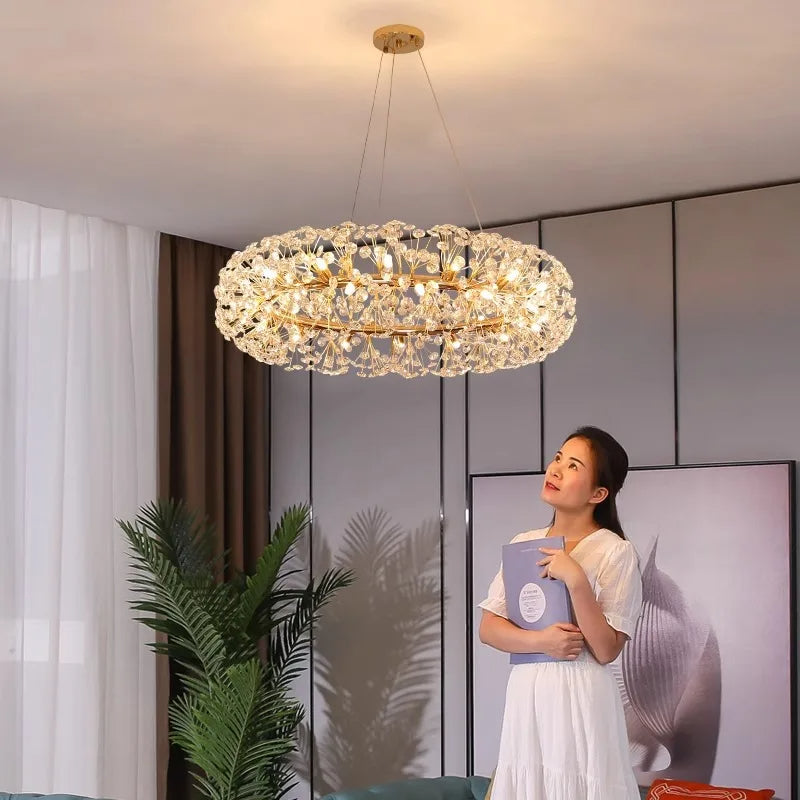 Beautiful Sunfall (Round) Crystal Chandelier